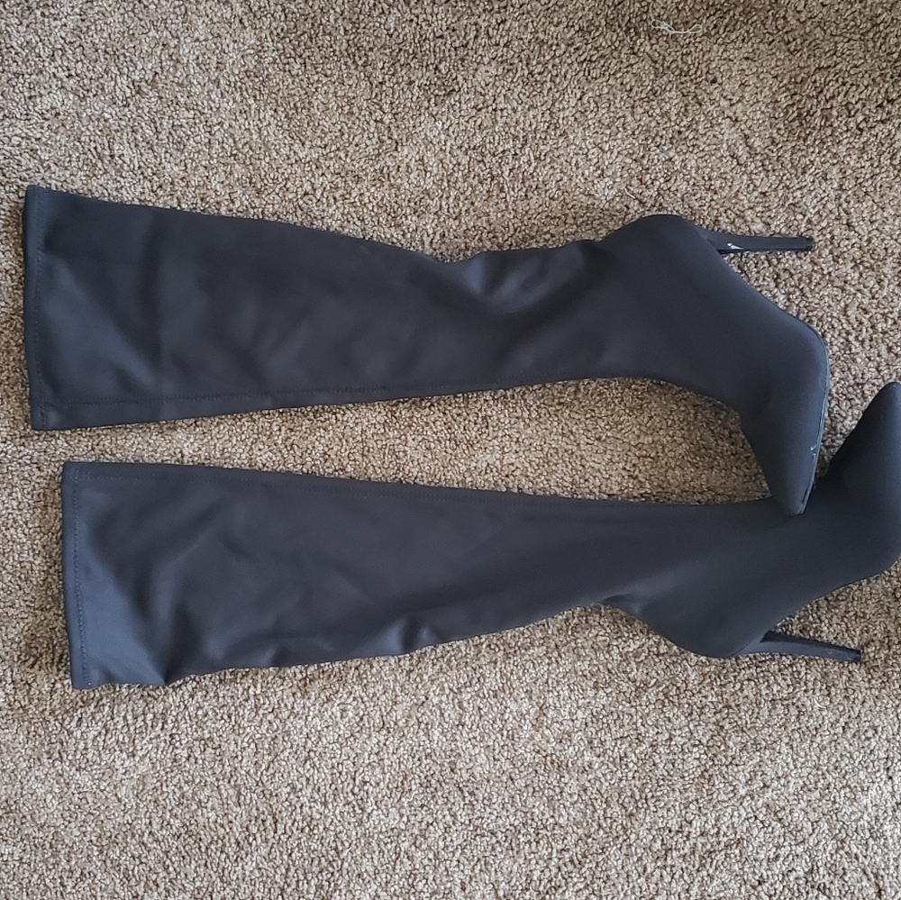 Black knee high boots